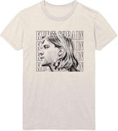 Kurt Cobain Heren Tshirt -S- Contrast Profile Creme