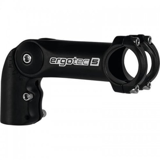 Potence Réglable Ergotec Octopus – Alu Noir – 31,8 Mm – Rehausse Pour VTT, Urbain, Trekking – NEUVE