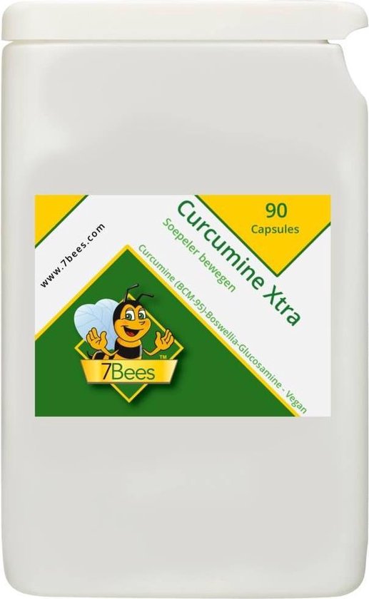 Curcumine Xtra 90 capsules  Curcumine (BCM-95) - Boswellia - Glucosamine - Gewrichten - 100% plantaardig | 7Bees
