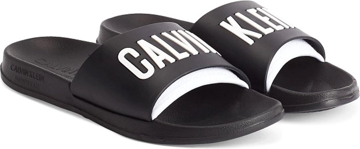 Plotselinge afdaling Oplossen Oven Calvin Klein Slippers - Maat 37/38 - Mannen - zwart/wit | bol.com