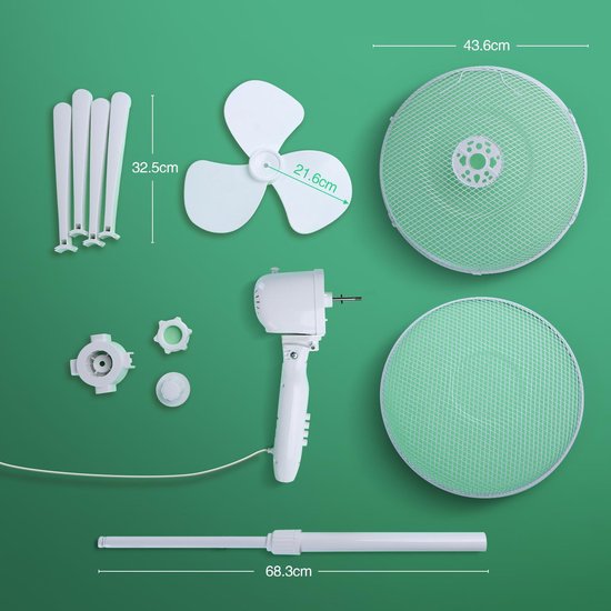Daisy 33JTP - Statiefventilator - Wit