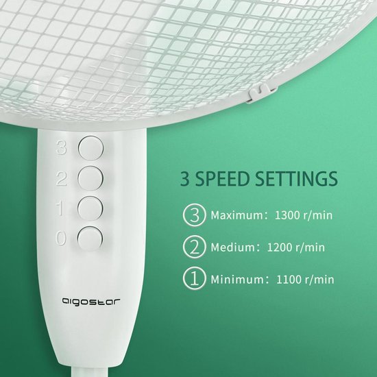 Daisy 33JTP - Statiefventilator - Wit
