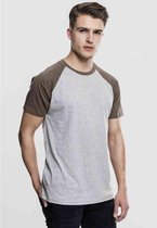 Urban Classics Heren Tshirt -L- Raglan Contrast Grijs