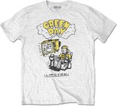 Tshirt Homme Green Day -S- Longview Doodle Blanc
