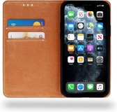 Iphone X/XS Bookcase bruiwn met 2x gratis Tempered glass Screenprotector