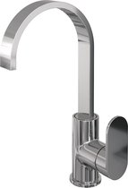 Brauer Chrome Edition Wastafelmengkraan opbouw - hoog - draaibaar - platte uitloop - model C - chroom