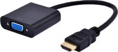 HDMI naar VGA + 3,5mm Jack adapter / zwart - 0,15 meter