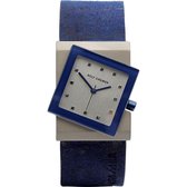 Rolf Cremer - horloge - dames - blauw - titanium - kalfsleer - cadeau tip