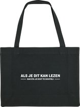Rustaagh shopping bag - shopper - tas - boodschappentas - handig - zwart - tekst - bedrukt