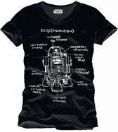Star Wars - R2D2 Instructions Men T-Shirt - Black - XL