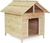 Rexa® Hondenhok van hout 103 x 83 x 97 cm | Dierenhok voor buiten of in huis | Beschermt dieren tegen kou en geeft een veilig gevoel | Makkelijke ingang | Hoogwaardig dennenhout | Dierenhuis 