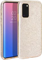 HB Hoesje Geschikt voor Samsung Galaxy A41 Goud - Glitter Back Cover