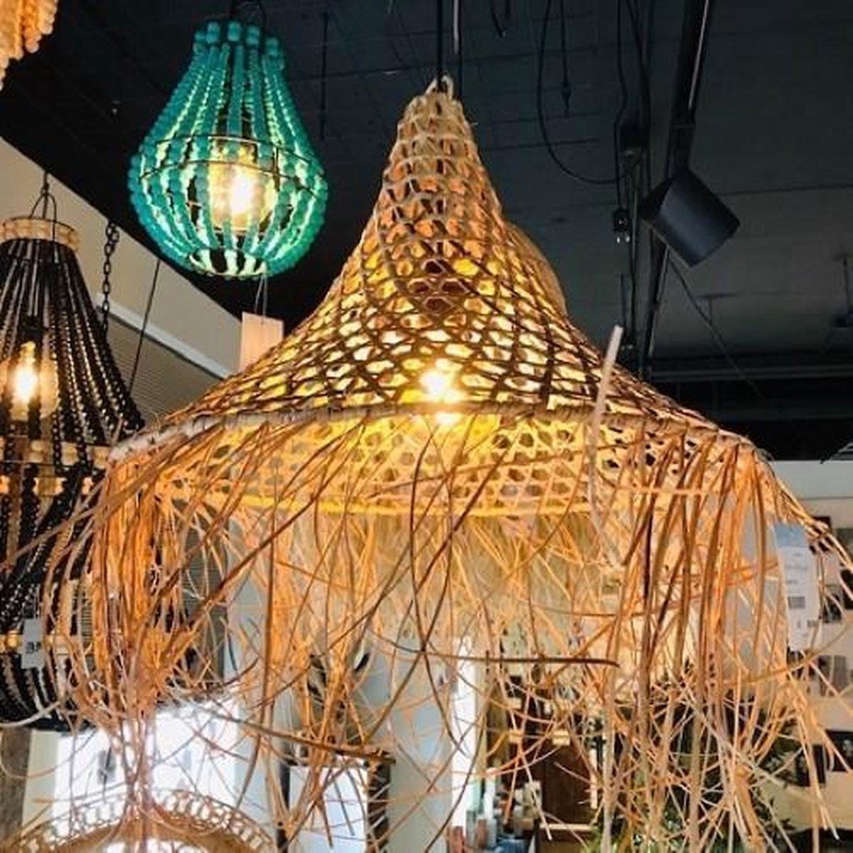 Prachtige stoere rieten hanglamp gemaakt in Ibiza-Boho-style | bol.com