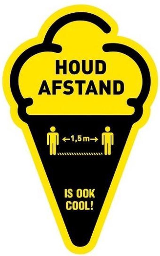 Houd 1.5 meter afstand ijs - 200 mm - vloersticker - antislip - Hitack sticker - UV bestendig - 20 cm