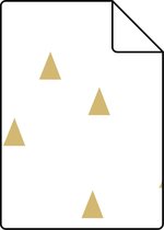 Proefstaal ESTAhome behang grafische driehoeken glanzend goud en wit - 138943 - 26,5 x 21 cm