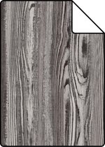 Proefstaal ESTAhome behang hout motief donkerbruin - 148627 - 26,5 x 21 cm