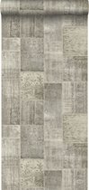 ESTAhome behang kelim patchwork taupe - 148331 - 53 x 1005 cm
