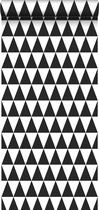 papier peint intissé peinture craie triangle géométrique graphique noir et blanc mat - 128845 de ESTAhome