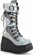 Demonia Plateau Laarzen -36 Shoes- SHAKER-70 US 6 Zilverkleurig/Zwart