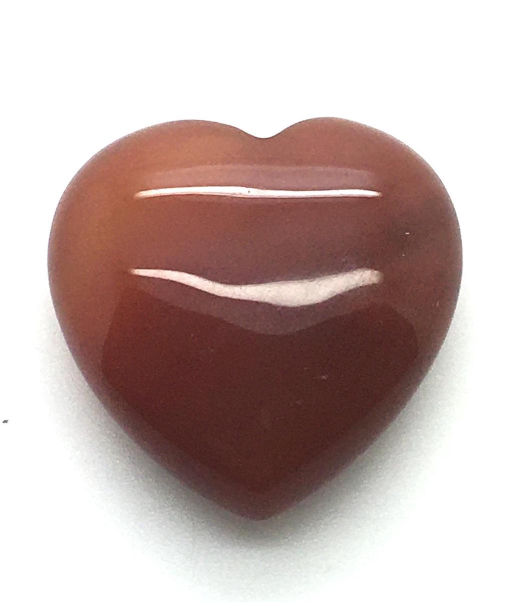 Carneool edelsteen hart aardend vitaliserend 3 cm