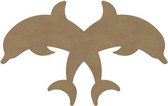 Gomille MDF 2 dolfijnen 57 x 36,5 cm dikte 5 mm