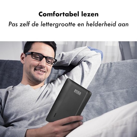 Simple E-Reader V2 – Hoge Resolutie & Extra Groot Beeldscherm + Oordopjes & Hoesje & Extra Batterij – 8GB - Zwart – E-Book Reader