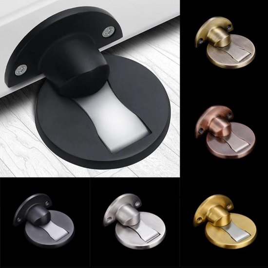 magnetische deurstop - met stickers - zonder boren - chroom - makkelijk  monteerbaar | bol.com