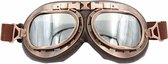 CRG vintage motorbril - zilver reflectie | bruin | dames & heren