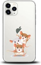 Apple Iphone 11 Pro Max transparant siliconen telefoonhoesje 3 hamsters