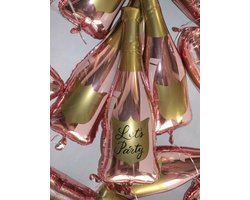 Champagne - Rose - Wijn - Fles - Ballon - Feest - Let's Party - Bubbels