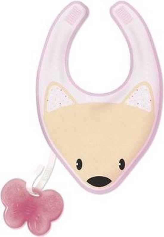 Flessenwarmer - Chicco Fresh Teething Ring with Bib 3 In 1 Pink 4m+