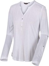 Regatta Fflur Viscose Jersey T-Shirt Met Knopen En V-Hals Voor Dames Wit