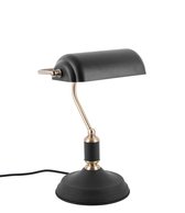 Leitmotiv Bank tafellamp - notarislamp - 36 cm hoog - E27 - zwart met goud