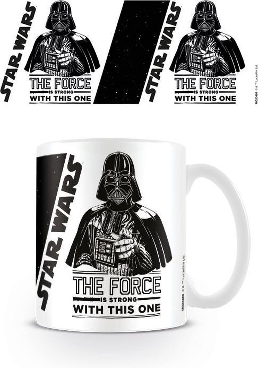 Star Wars The Force Is Strong With This One Unisex Kop - wit/zwart - Standard