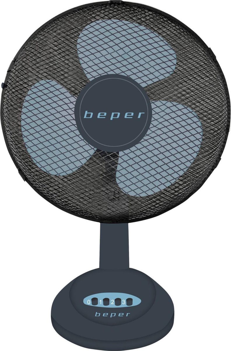 Beper P206VEN240 - Tafelventilator - Mini Ventilator - Bureau Ventilator - Draagbare Ventilator - Stille Ventilator Tafelventilator Ø 40 cm - Ventilator - Zwart