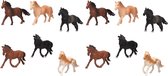 12x Plastic paarden speelgoed figuren 13,5 cm voor kinderen - Speelgoeddieren - Speelgoedfiguren - Dieren speelset paardjes