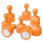 Marmel Planet - Aimants de couleur orange - Pions - Fort - Néodyme - 12/20 mm - Bureau - École - Tableau blanc - 24 pièces