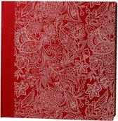 Album katoenpapier, 30x30cm, rood met witte print