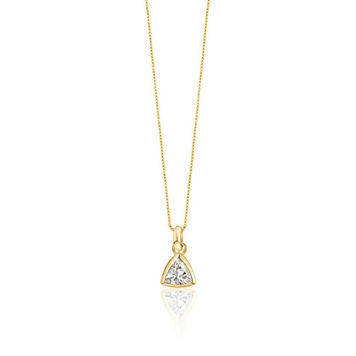 Petit Comité - Ketting Dames Geboortesteen Kristal April (Goud) - Cadeau Dames