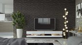 VIGO III Zwevend TV Meubel inclusief LED - TV Meubel Country Eik / Hoogglans Wit - TV Kast Meubel - Modern Design - 30x180x40 cm