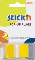 Stick'n Index tabs - 45x25mm, neon transparant geel, rechthoekig, 50 sticky tabs