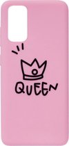 ADEL Siliconen Back Cover Softcase Hoesje Geschikt voor Samsung Galaxy S20 - Queen Roze