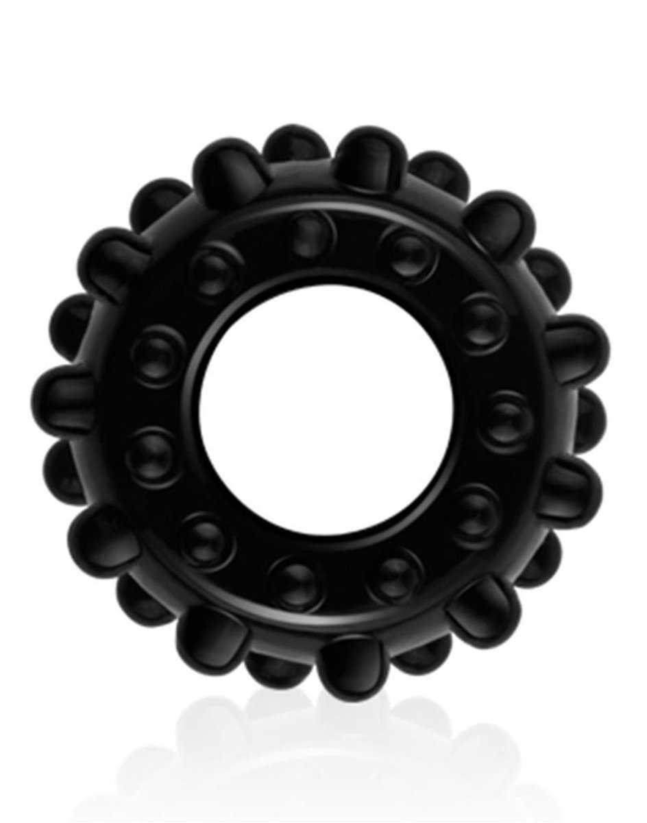 PowerPlus Flexibele Cockring Geribbeld - zwart