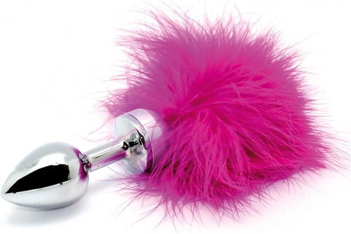 Rimba - Buttplug RVS Met veren - Roze