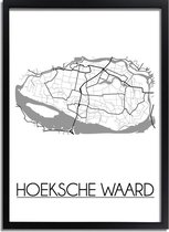 DesignClaud Hoeksche Waard Plattegrond poster A3 + Fotolijst wit