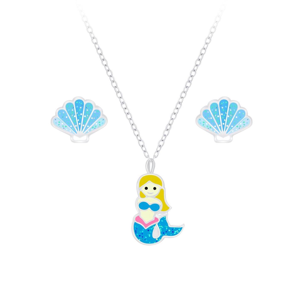 Ensemble Pendentif Solitaire + Boucles D'oreilles En Argent Sterling 925 - Avec Spinelle