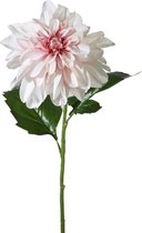 Viv! Home Luxuries Dahlia groot - zijden bloem - roze wit - 79cm - topkwaliteit