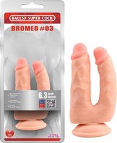 Dildo's met zuignap voor dubbele penetratie Bromeo - beige