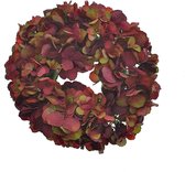 Viv! Home Luxuries Hortensia krans - zijde - rood - herfst - 30cm - topkwaliteit