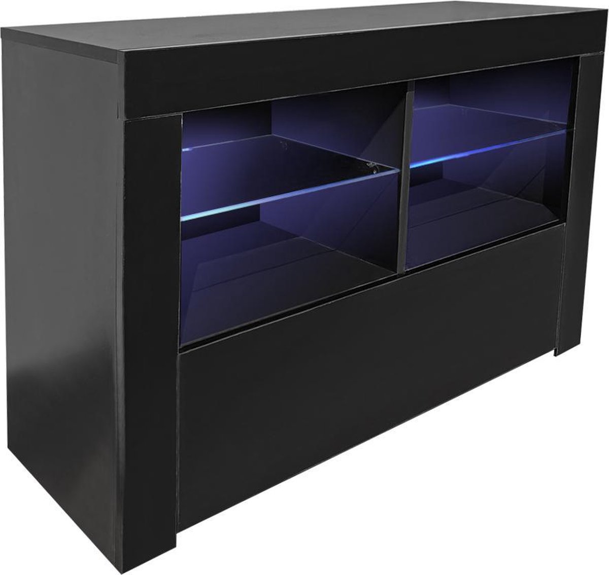 TV meubel kast - media meubel game set up - led verlichting - zwart |